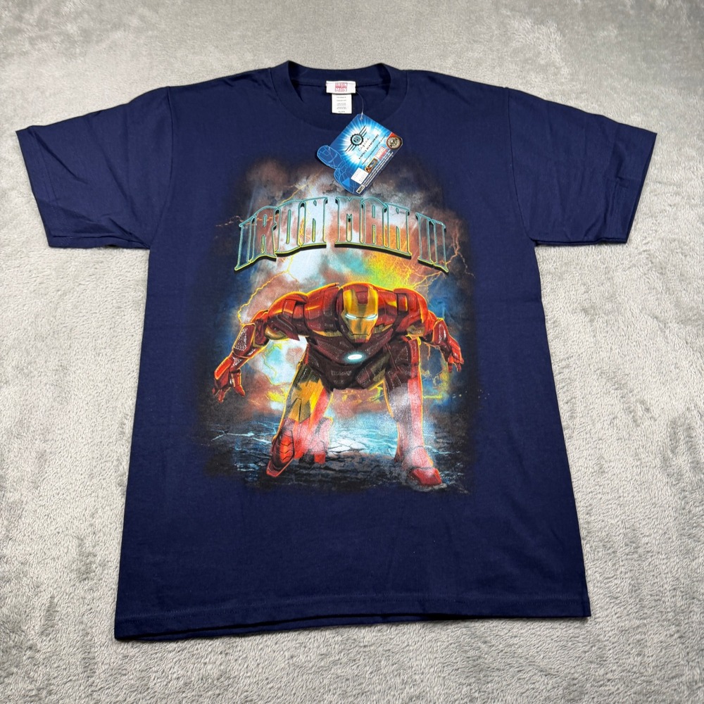 Iron‎ Man 2 Mad Engine T-Shirt Mens XL Blue Graphic Movie Promo Deadstock NWT
